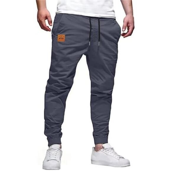 Mens Workout Joggers Chino Cargo Sweatpants with Twill Hiking Outdoor Pants - Picture 1 of 6